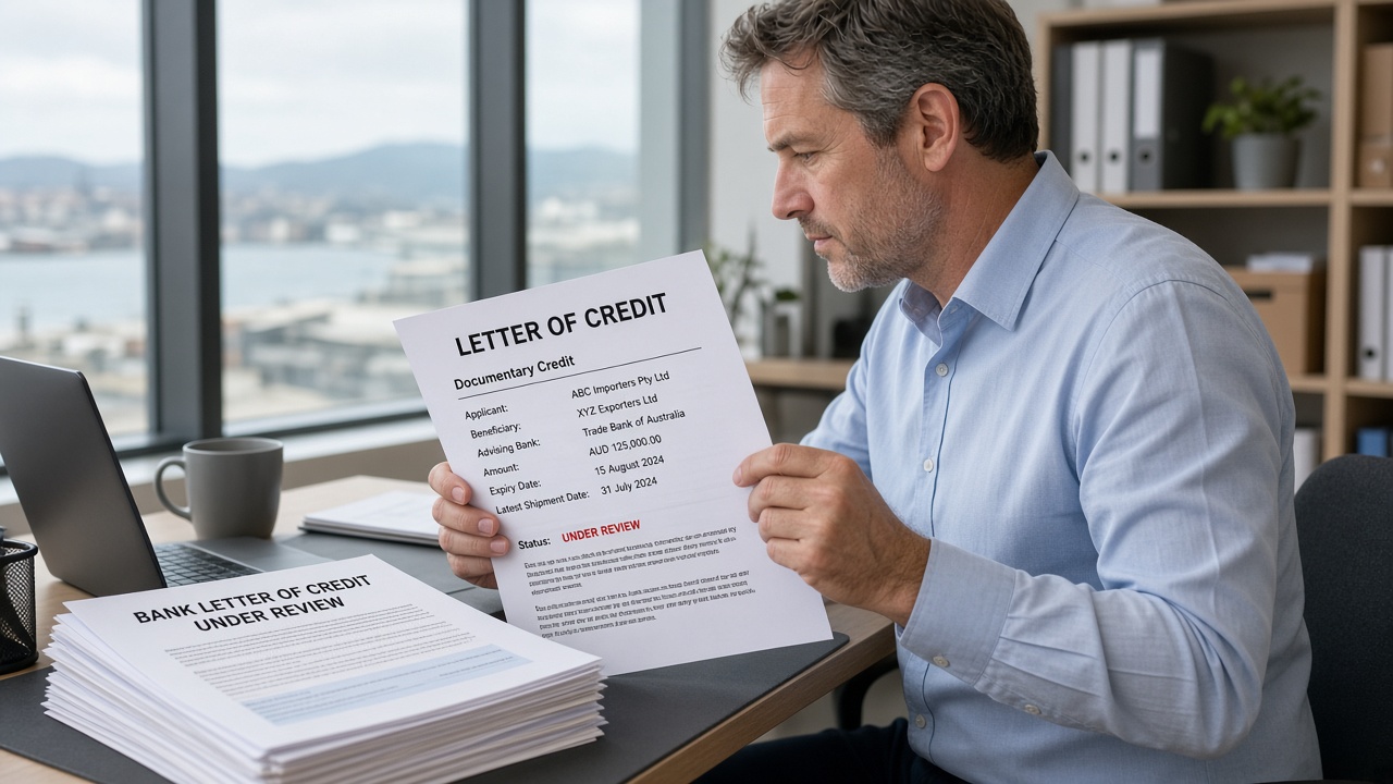 Bank letter of credit document under review