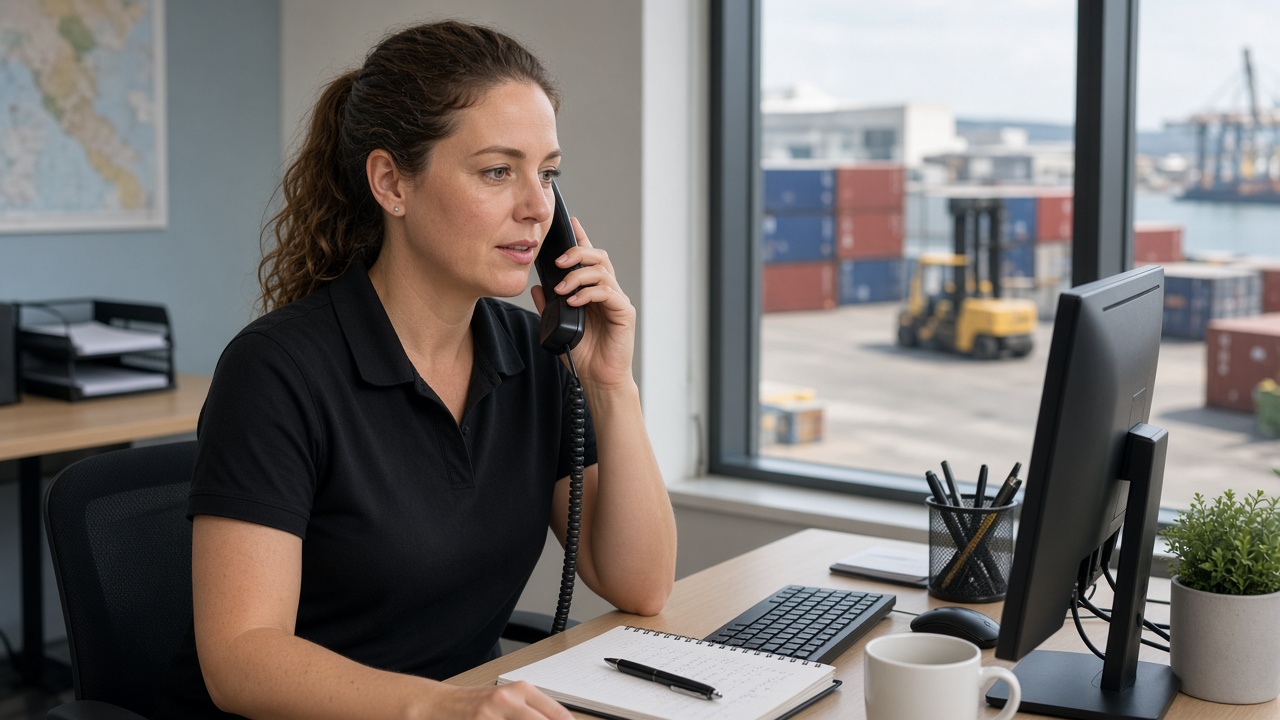 Customer service representative on a phone call with shipment notes